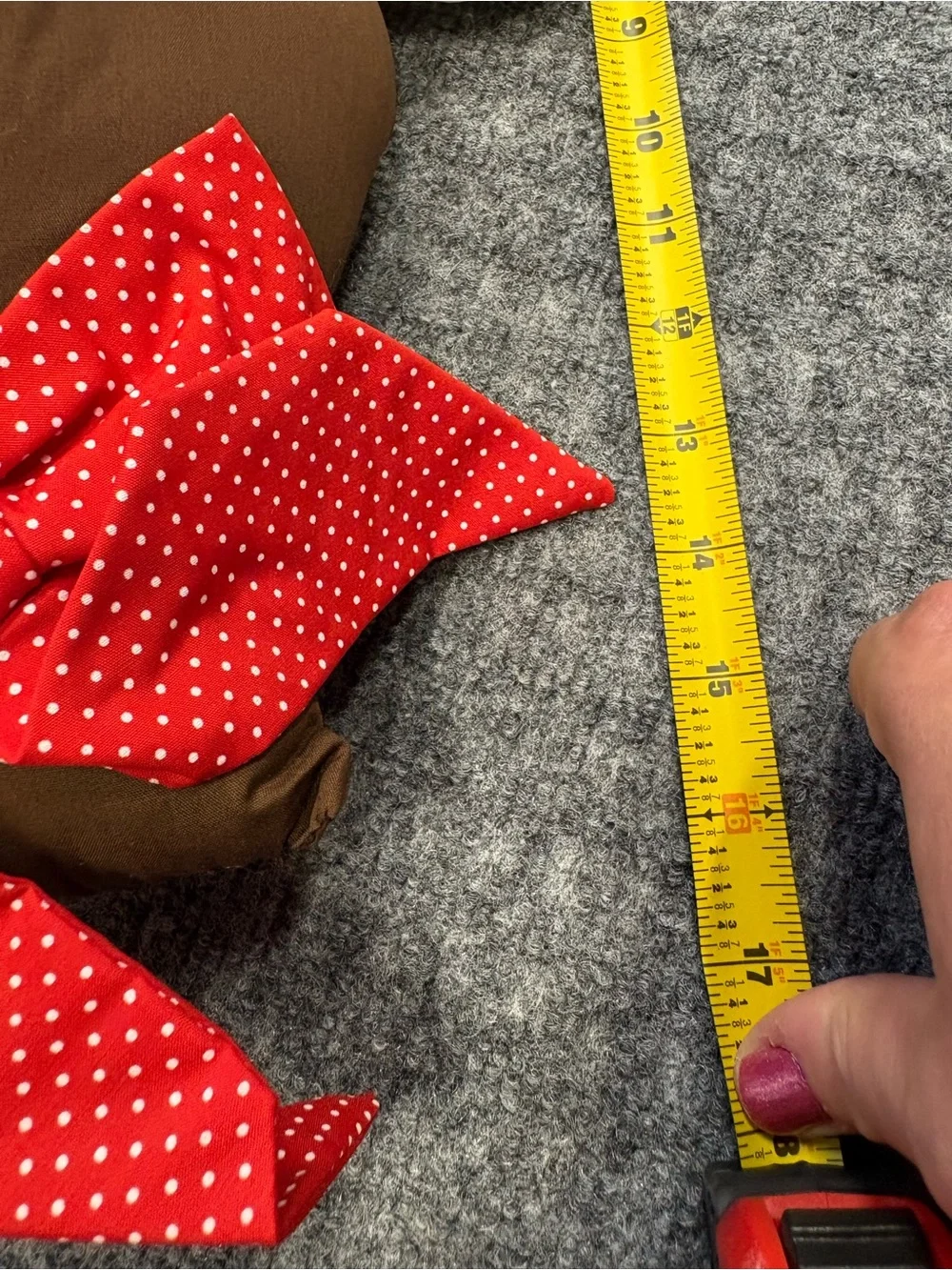 Korean Reindeer Holiday Door Accent with Red Polka Dot Details